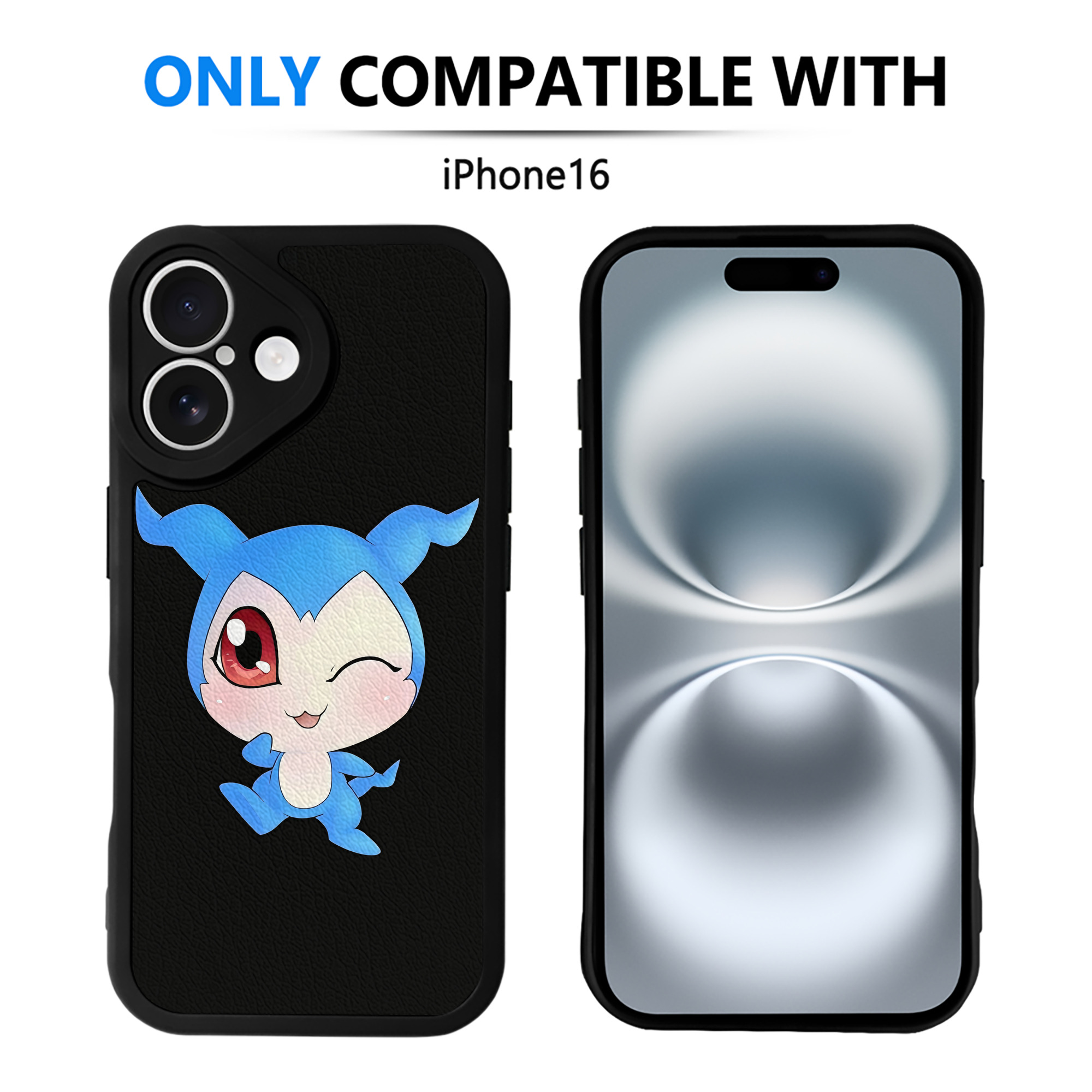 （画像用） Digimon デジタルモンスター/デジモン 【iPhone 16シリーズ対応】シリコンスマホケース（レザー調） 材質：シリコン